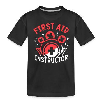 Instructeur pour le cours de secourisme Formateur d’enseignants - T-shirt bio Premium Enfant - noir - Devant