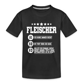 Metzger Fleischer - Kinder Premium Bio T-Shirt - Schwarz - Vorne