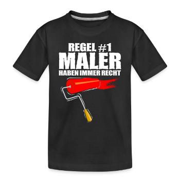 Maler - Kinder Premium Bio T-Shirt - Schwarz - Vorne
