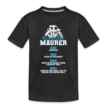 Maurer - Kinder Premium Bio T-Shirt - Schwarz - Vorne