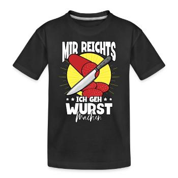 Fleischer Metzger - Kinder Premium Bio T-Shirt - Schwarz - Vorne