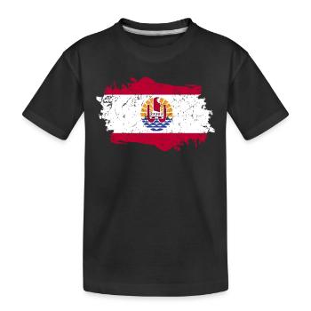 drapeau de la Polynésie Français - T-shirt bio Premium Enfant - noir - Devant