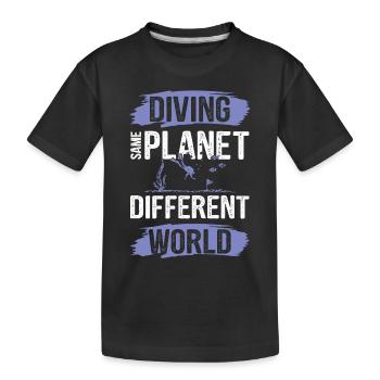 diving other world - Kids' Premium Organic T-Shirt - black - Front