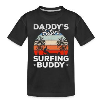 Surfer Surfboard Surfing Baby - Daddy's Future - Kinder Premium Bio T-Shirt - Schwarz - Vorne
