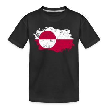 Groenland Flag Grunge Groenland Flag - T-shirt bio Premium Enfant - noir - Devant