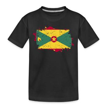 Drapeau de la Grenade Grunge Drapeau de la Grenade - T-shirt bio Premium Enfant - noir - Devant