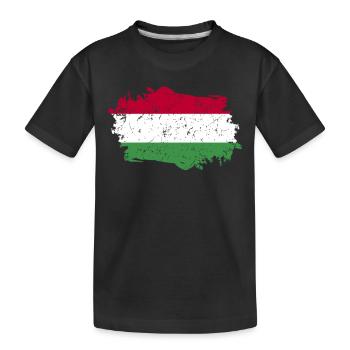 Hongrie Drapeau Grunge Hongrie Drapeau - T-shirt bio Premium Enfant - noir - Devant