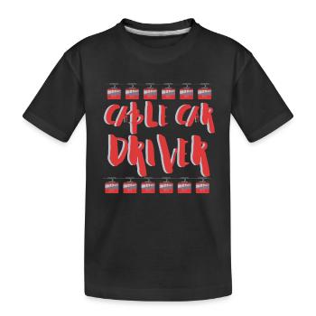 Aerial Tram Tramway Cable Car Cableway Gondola - Kids' Premium Organic T-Shirt - black - Front