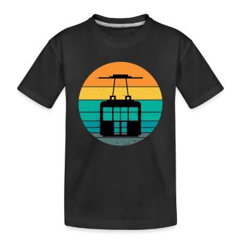 Aerial Tram Tramway Cable Car Cableway Gondola - Kids' Premium Organic T-Shirt - black - Front