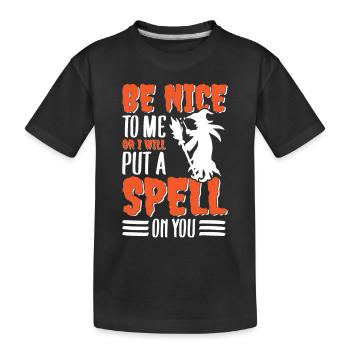 Effrayant halloween citrouille sorcières fantômes zombies - T-shirt bio Premium Enfant - noir - Devant
