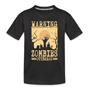 Effrayant halloween citrouille sorcières fantômes zombies - T-shirt bio Premium Enfant - noir - Devant