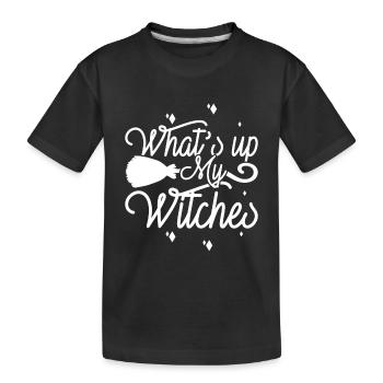 Effrayant halloween citrouille sorcières fantômes zombies - T-shirt bio Premium Enfant - noir - Devant