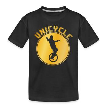 Einrad fahren - Kinder Premium Bio T-Shirt - Schwarz - Vorne