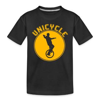 Einrad fahren - Kinder Premium Bio T-Shirt - Schwarz - Vorne