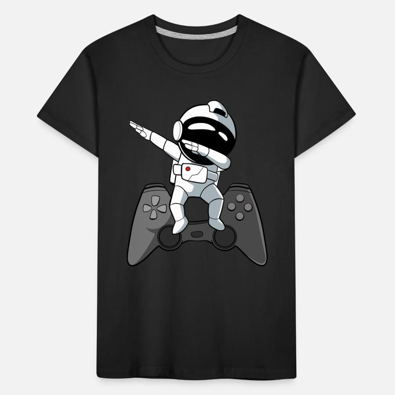 Dabbing Astronaut Controller Gamer Gaming Kinder Premium Bio T-Shirt