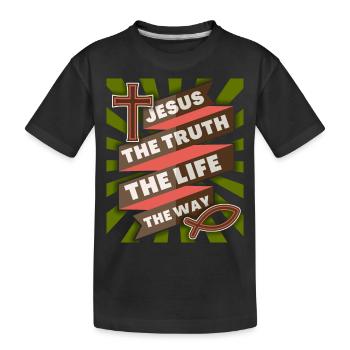 Jésus-Christ Jésus disant la motivation chrétienne - T-shirt bio Premium Enfant - noir - Devant