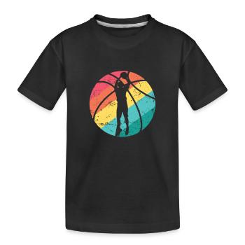 Basketball Ballsport Amerika USA Team - Kinder Premium Bio T-Shirt - Schwarz - Vorne