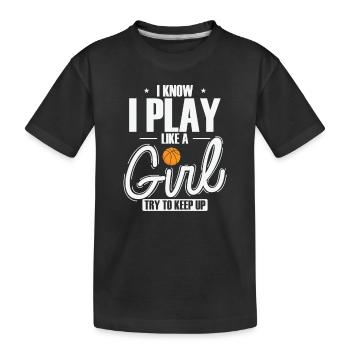 Je sais que je joue comme une fille Essayez de suivre le rythme - T-shirt bio Premium Enfant - noir - Devant