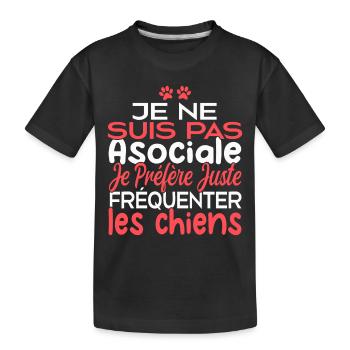 Je préfère juste fréquenter les chiens - T-shirt bio Premium Enfant - noir - Devant