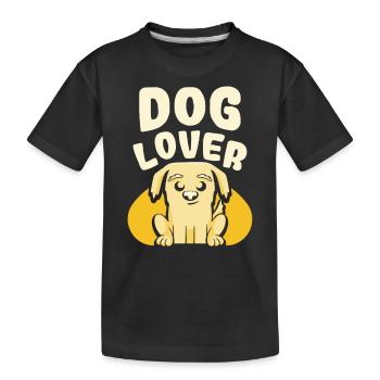 Amoureux des chiens Amoureux des chiens chiots dictons - T-shirt bio Premium Enfant - noir - Devant