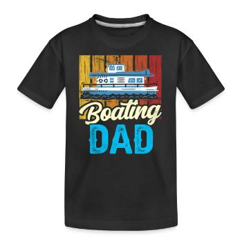 Boating Father Yacht Boat Boating - Kids' Premium Organic T-Shirt - black - Front