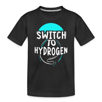 Switching to Hydrogen Element Energy Hydrogen - Kids' Premium Organic T-Shirt - black - Front
