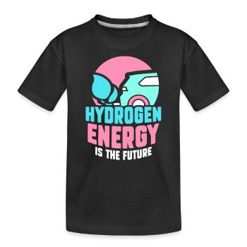 Energy from hydrogen is the future Hydrogen - Kids' Premium Organic T-Shirt - black - Front