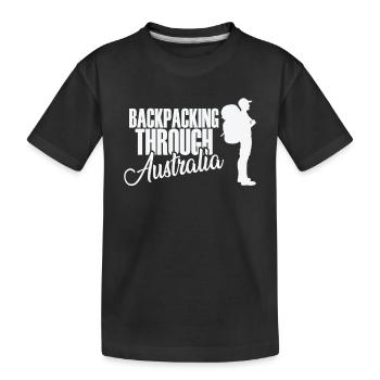 Backpacking through Australia Abenteuer - Kinder Premium Bio T-Shirt - Schwarz - Vorne