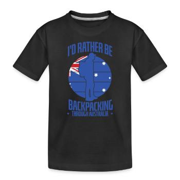 Je préfère faire de la randonnée à travers l’Australie - T-shirt bio Premium Enfant - noir - Devant