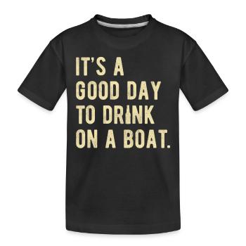 excursion en bateau disant bateau vacances fête en bateau - T-shirt bio Premium Enfant - noir - Devant