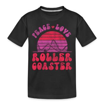 Roller Coaster Girl Retro Vintage - Kinder Premium Bio T-Shirt - Schwarz - Vorne
