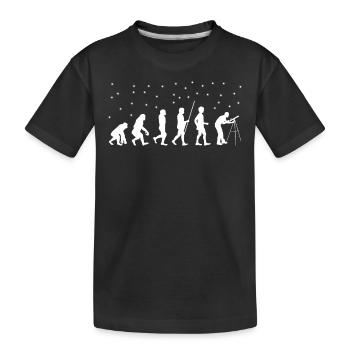 Astronomie Teleskop Evolution Astronomie - Kinder Premium Bio T-Shirt - Schwarz - Vorne