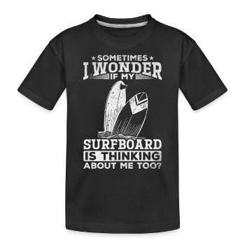 Surfer Sports nautiques Surf Drôle Surfer Surfboard - T-shirt bio Premium Enfant - noir - Devant