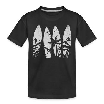 Water Surfing Surfboard Surfer Water Surfer - Kids' Premium Organic T-Shirt - black - Front