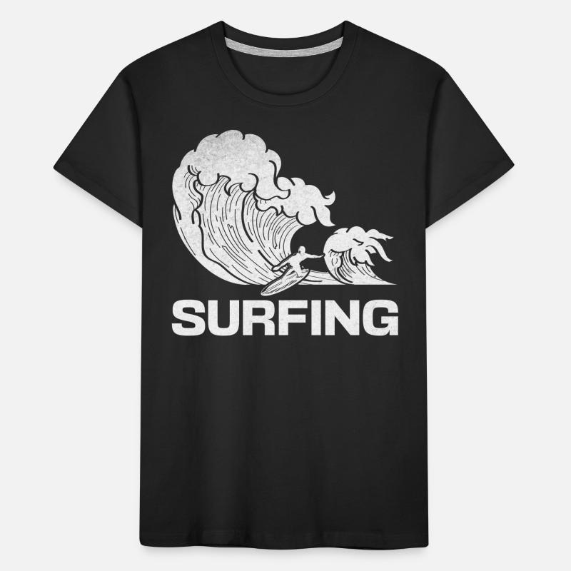 Surfer Surf Eau Surf Surf Planche de surf Surfer Wave T-shirt bio Premium Enfant