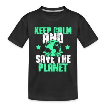 garder son calme sauver la planète - T-shirt bio Premium Enfant - noir - Devant