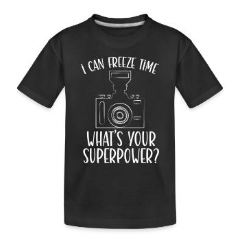 Photographer My Superpower - Kids' Premium Organic T-Shirt - black - Front