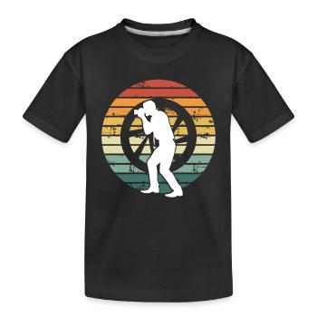 Kameramann Retro vintage - Kinder Premium Bio T-Shirt - Schwarz - Vorne