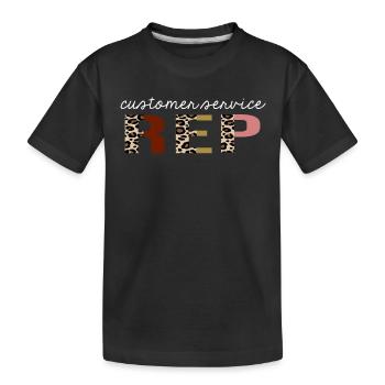Customer Service Rep Leopard Print Funny Gift - Kids' Premium Organic T-Shirt - black - Front