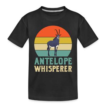 Antilopen Flüsterer - Kinder Premium Bio T-Shirt - Schwarz - Vorne