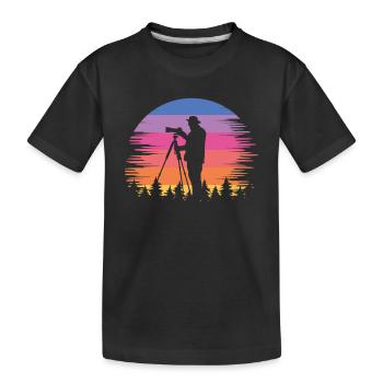 Bunter Hintergrund Des Kameramanns - Kinder Premium Bio T-Shirt - Schwarz - Vorne