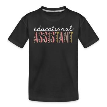 Pädagogischer Assistent Leopardenprint lustiges Geschenk - Kinder Premium Bio T-Shirt - Schwarz - Vorne