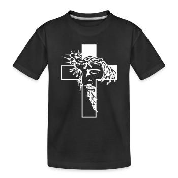 Jésus sur la croix - T-shirt bio Premium Enfant - noir - Devant