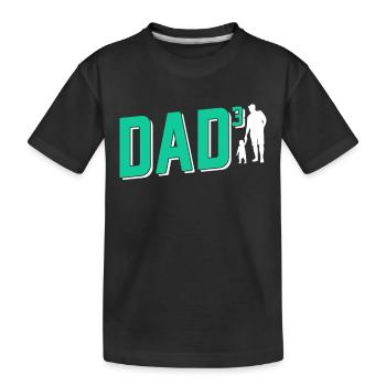 Father Of Three Children Papa Father Day Daddy - Kids' Premium Organic T-Shirt - black - Front