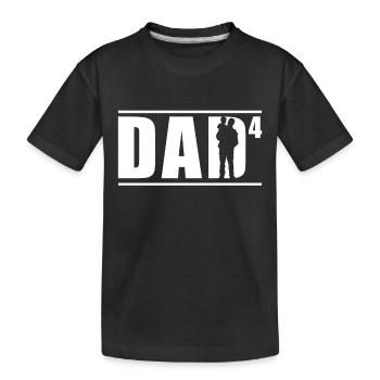 Father Of Four Children Daddy Papa Father Day - Kids' Premium Organic T-Shirt - black - Front