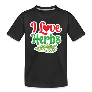 J’adore les herbes herbes herbes aromatiques jardin d’herbes aromatiques - T-shirt bio Premium Enfant - noir - Devant