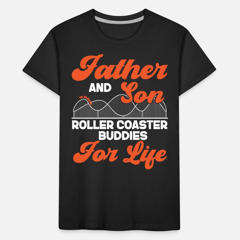 Roller Coaster Father Dad Son Kinder Premium Bio T-Shirt
