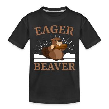 Eager Beaver Wildlife Animal Canada Dam Rodent - Kids' Premium Organic T-Shirt - black - Front