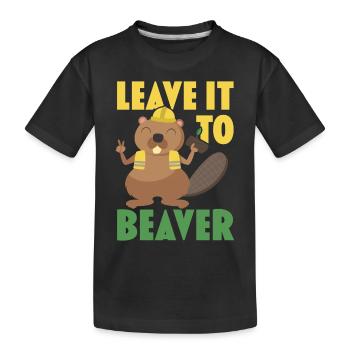 Leave it to the Beaver Wildlife Animal Dam Nag - Kids' Premium Organic T-Shirt - black - Front