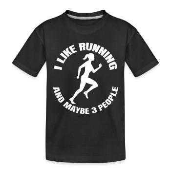 Jogging fit jogging entraînement course cardio - T-shirt bio Premium Enfant - noir - Devant